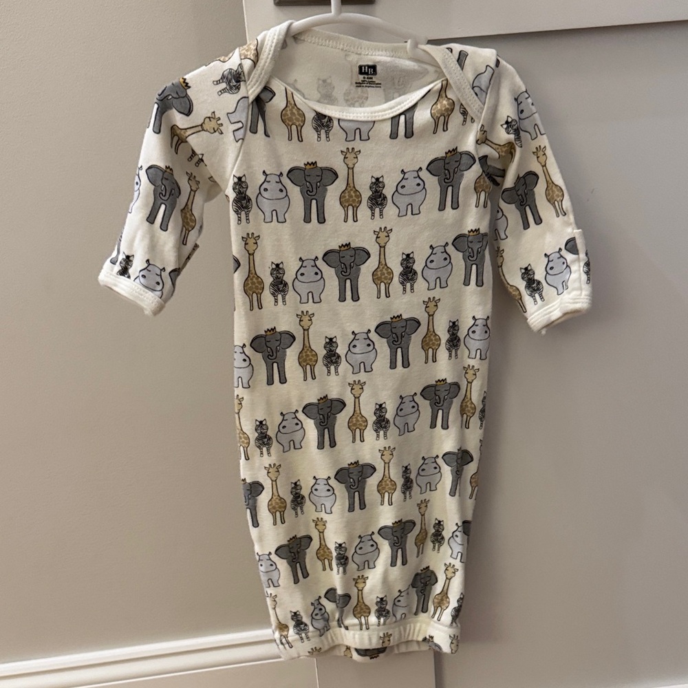 White and Gray Animal Print Kids Pajama Sack